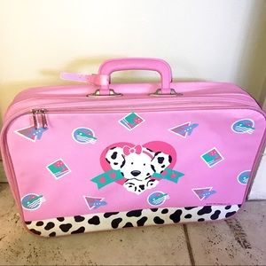 Vintage 90s Sanrio Spottie Dottie pink suitcase